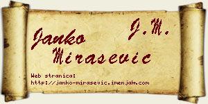 Janko Mirašević vizit kartica